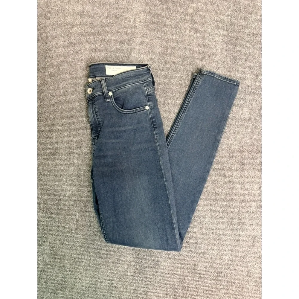 Rag & Bone Cate Mid-Rise Ankle Skinny Jeans Dark Wash Comfort Stretch Size 28